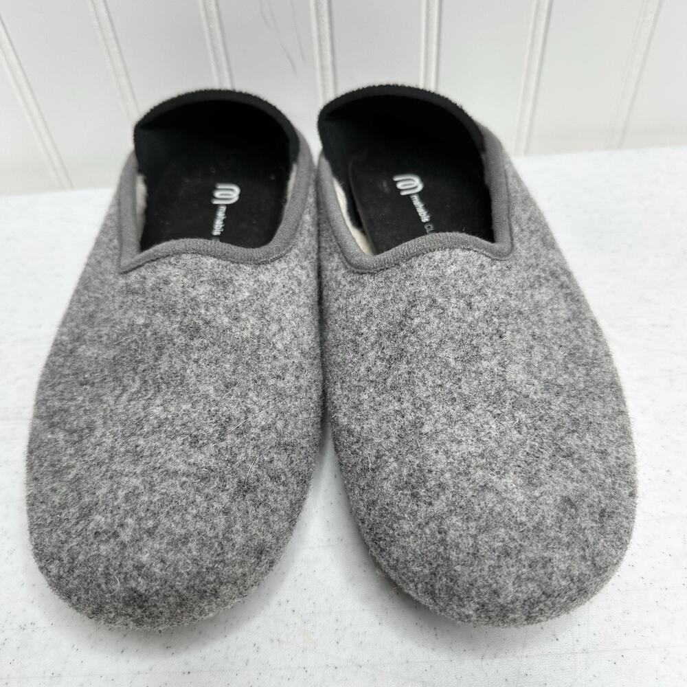 Wool Slippers Mahabis Womens 5-6 EU36 Light Grey Slip On Classic Cozy Shoe
